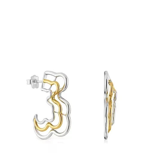 Bickie two-tone triple bear Earrings - 30% Off Limited Time!