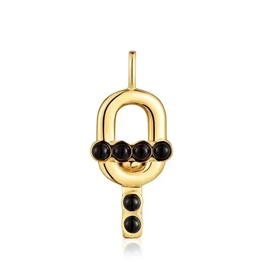 Pendant with 18kt gold plating over silver and onyx TOUS MANIFESTO - Save 30% Today!
