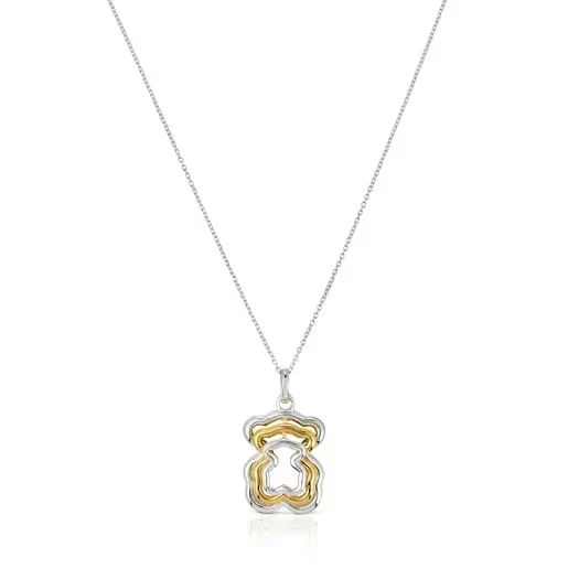 Triple two-tone Bickie bear necklace - 30% Discount Now!