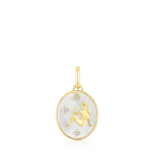 Virgo Pendant in silver vermeil with mother-of-pearl and topazes TOUS Horoscope - 30% Discount Now!