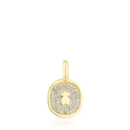 Gold Oursin Pendant with 0.21ct diamonds - 20% Off Limited Time!