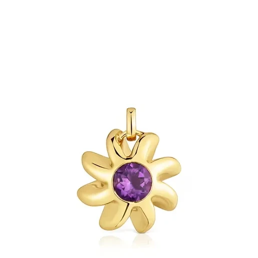 Pendant with 18kt gold plating over silver and amethyst Galia - 30% Off Today!