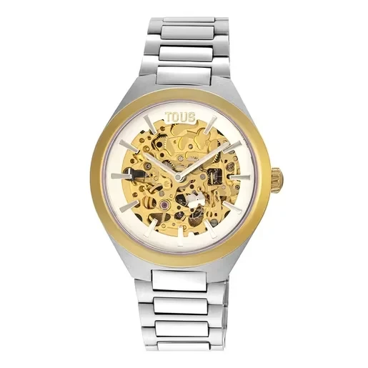 Karat Round Analogue watch in gold-colored IPG steel with a steel wristband - 30% Off Limited Time!