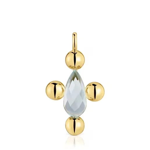 Medium Pendant with 18kt gold plating over silver and topaz Sugar Party - 30% Off Limited Time!