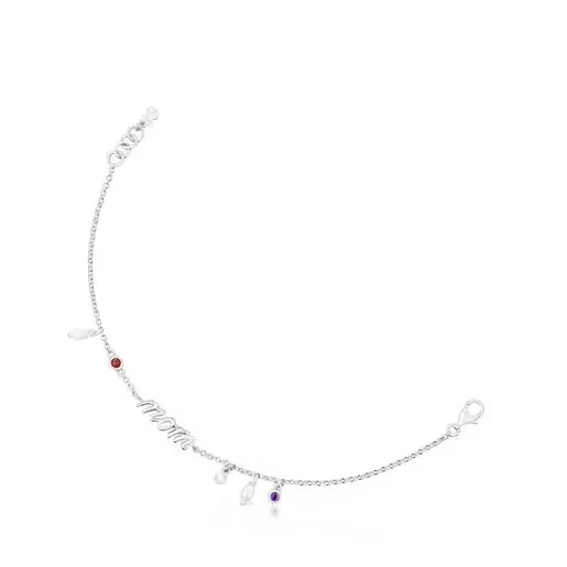 Silver Mom Bracelet with cultured pearls and gemstones TOUS Mama - 30% Price Drop!