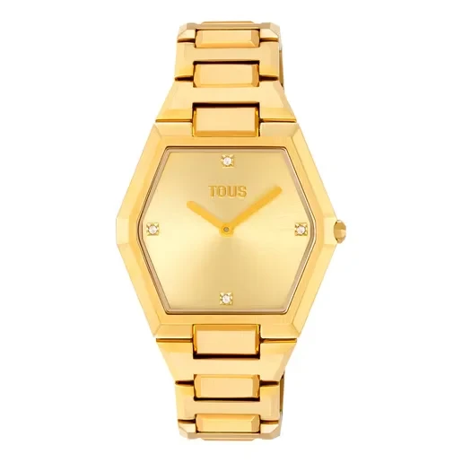 Analog Watch with gold-colored IPG steel bracelet Karat