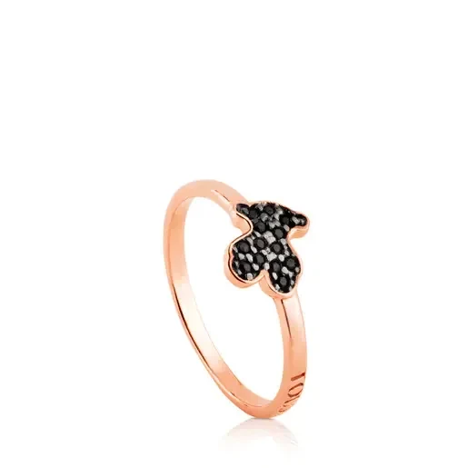 Rose Vermeil Silver TOUS Motif Ring with Spinels Bear motif - 30% Price Drop!