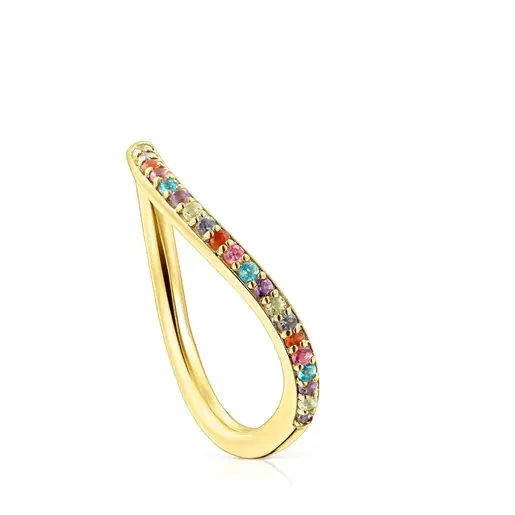 Silver vermeil TOUS Vibrant Colors Ring with gemstones - Save 30% Today!
