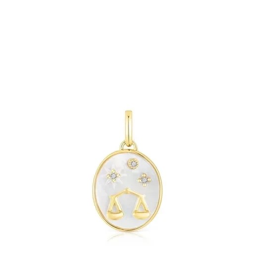 Libra Pendant in silver vermeil with mother-of-pearl and topazes TOUS Horoscope - Save $4500 Today!