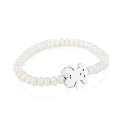 Pearls TOUS Sweet Dolls Bracelet with Silver Bear motif - 30% Discount Now!
