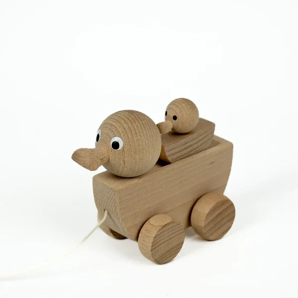 Wooden Pull-Along Duck & Duckling Toy - 20% Off Limited Time!