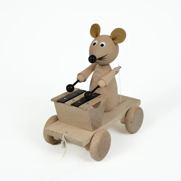 Wooden Musical Mouse Pull-Along Toy / Xylophone - 20% Discount Now!