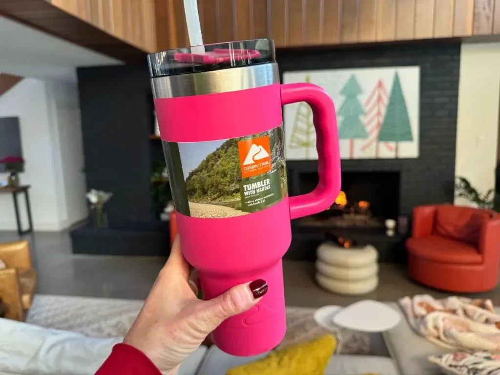 Ozark Trail Vacuum Insulated Stainless Steel Tumbler in Hot Pink
