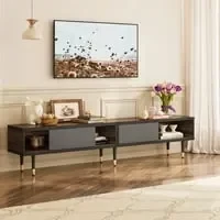 Bestier TV Stand Mid-Century Modern w/Sliding Doors for TVs up to 85-in  for  $128.00