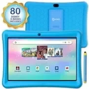 Contixo 10" Android Kids Tablet 64GB, Includes 80+ Disney Storybooks & Stickers, Kid-Proof Case with Kickstand & Stylus, (2023 Model) - Blue.