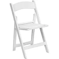 Flash Furniture Hercules Series Folding Chair - White Resin - 4 Pack 800LB Weight Capacity Comfortable Event Chair - Light Weight Folding Chair
