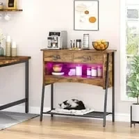 Bestier 2-Drawers Console Table with LED Light  for  $59.99