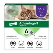 Advantage II Vet-Recommended Flea Prevention for Large Cats 9 lbs+, 6-Monthly Treatments
