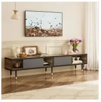 Bestier Mid-Century Modern TV Stand w/ Sliding Doors (for TV up to 85") $128.00