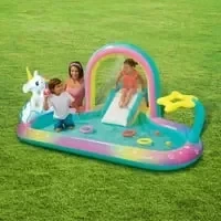 Play Day Round Inflatable Rainbow Play Center for Ages 2 & Up