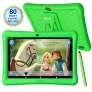 Contixo 10" Android Kids Tablet 64GB, Includes 80+ Disney Storybooks & Stickers, Kid-Proof Case with Kickstand & Stylus, (2023 Model) - Green