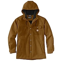 Carhartt Men's Rain Defender Relaxed Fit Heavyweight Hooded Jacket (Walnut Heather)