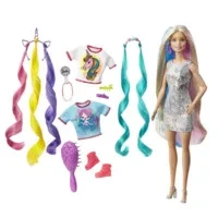 12-Piece Barbie Fantasy Hair Doll w/ Accessories for Mermaid and Unicorn Looks $9.99 + Free Shipping w/ Walmart+ or on $35+