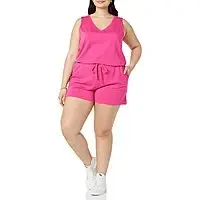 Amazon Essentials Women's Studio Terry Fleece Romper (Dark Pink) $8 + Free Shipping w/ Prime or on $35+