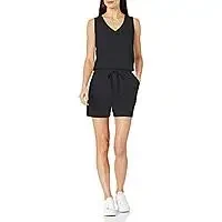 $12.10: Amazon Essentials Women's Studio Terry Fleece Romper at Amazon