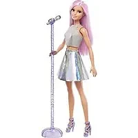 $4: Barbie Pop Star with Pink Hair & Brown Eyes at Amazon
