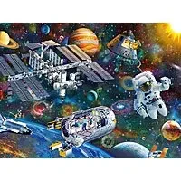 Ravensburger Cosmic Exploration Kids Jigsaw Puzzle | 200 Unique XXL Pieces | Anti-Glare Fun & Educational Toy | FSC Certified - 19.5" x 14.25" Multicolor $9.36